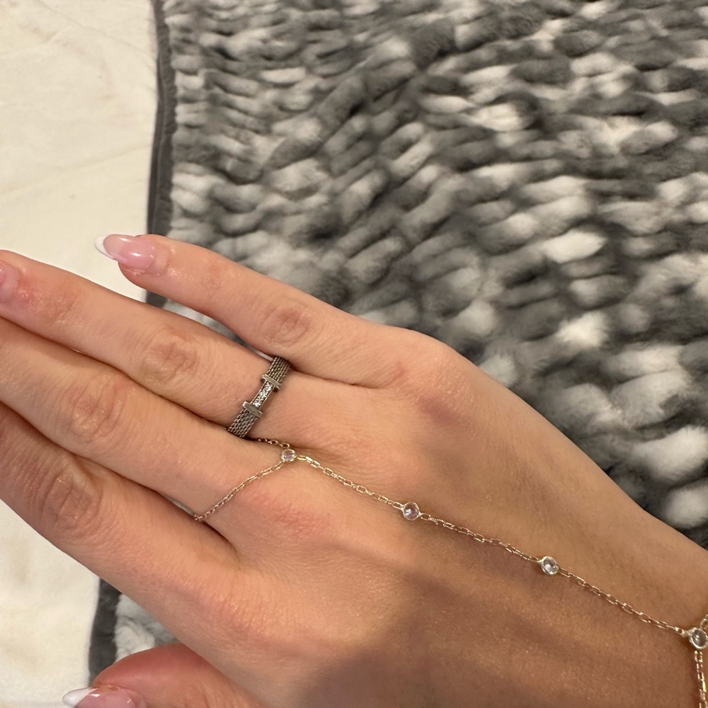 Tiffany Silver Diamond T Ring